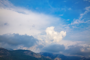 scenery with beautiful clouds over the mountains