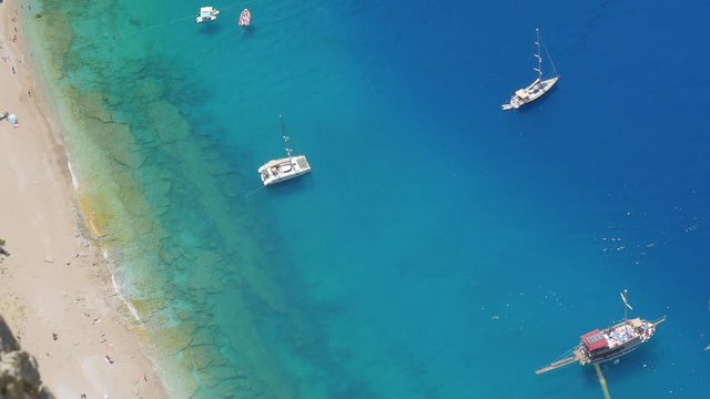 Beautiful aerial view of The Butterfly Valley in Fethiye, Turkey
