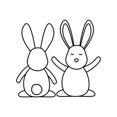 Isolated rabbits cartoons vector design