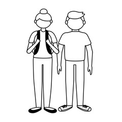 Isolated traveler couple vector design