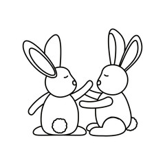 Isolated rabbits cartoons vector design