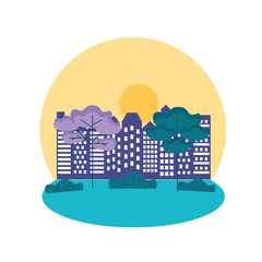 Isolated city vector design