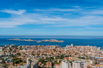 Fototapeta na wymiar Marseille mer panorama ville