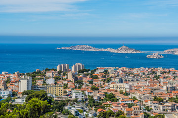 Naklejka na ściany i meble Marseille mer panorama ville