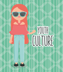 cute woman with sunglasses street style character