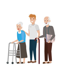 Grandmother and grandfather cartoon vector design