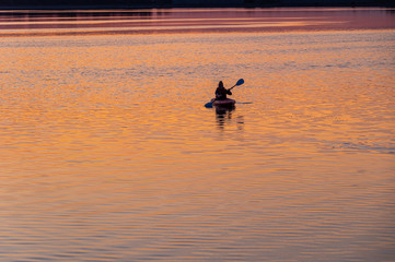 Silhouette of Kayaker