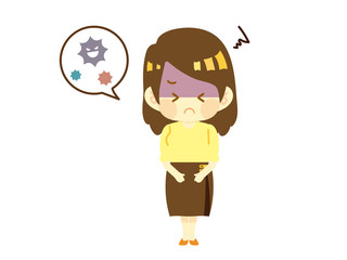 食中毒 腹痛　女性