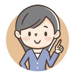 笑顔の若い女性