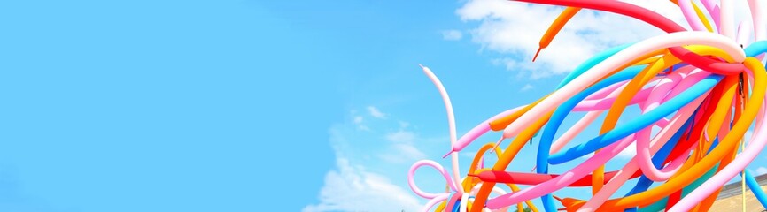 colorful festive balloons with space for your  ad or posting