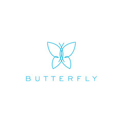 one line butterfly logo design vector template. modern and simple style