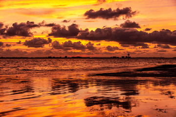 Sunset at sea beautiful landscape florida