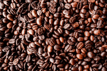 Coffee beans roasted for the background