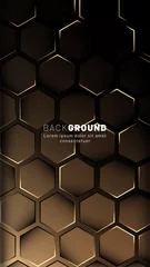 Tapeten Vertical hexagon background. Gradient color light pattern with dark background technology style. Honeycomb. Vector illustration of light. © artnoy