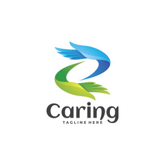 Caring Icon, Care Hand Logo Illustration