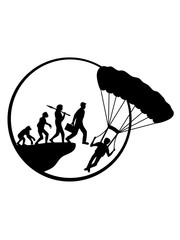 klippe fallschirmspringer falschirmspringen sport hobby spaß liebe skydiving evolution mond nacht springen abhang absturz clipart design