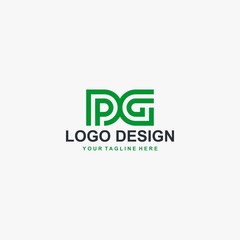 Letter PG logo design vector, type DG logo design, monogram logo design. Outline type vector icon.