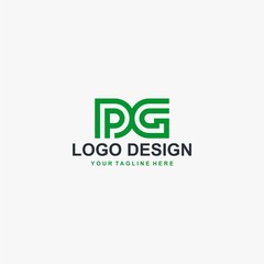 Letter PG logo design vector, type DG logo design, monogram logo design. Outline type vector icon.