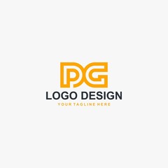 Letter PG logo design vector, type DG logo design, monogram logo design. Outline type vector icon.