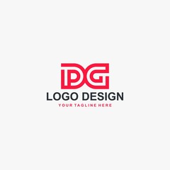 Letter PG logo design vector, type DG logo design, monogram logo design. Outline type vector icon.