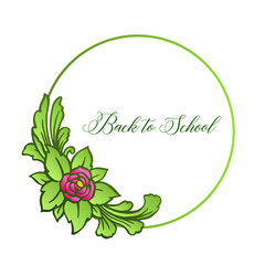 Modern card back to school, with motif of rose flower frame. Vector