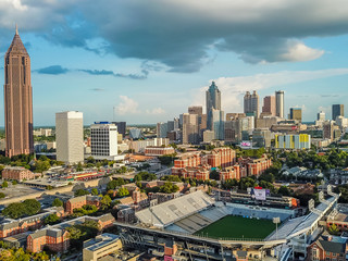 Fototapeta na wymiar Atlanta Skyline and Stadium