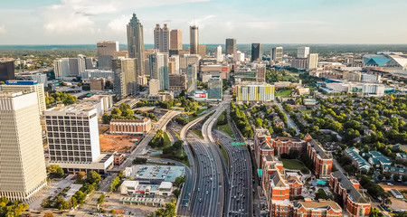Downtown Atlanta from Above - obrazy, fototapety, plakaty
