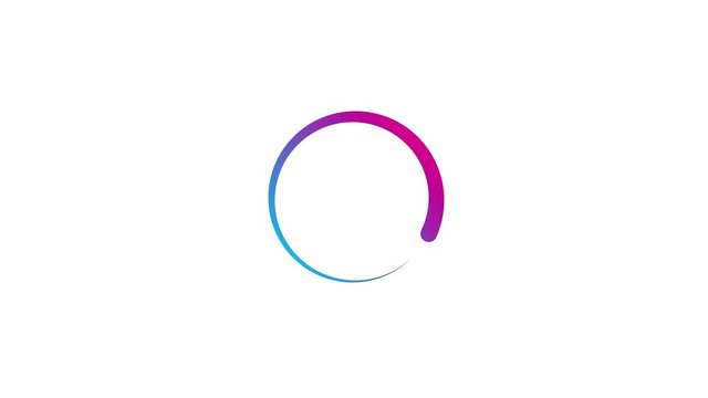 loading waiting spinner animation. rotating blue purple gradient motion graphic. circle seamless loop with a black and white background.