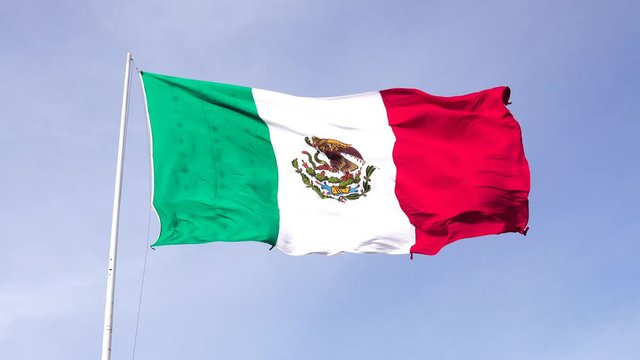 Mexico flag waving in the wind