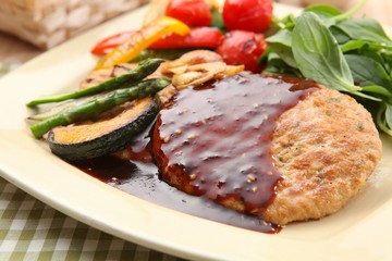 Fork cutlet on a plate