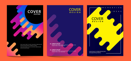 Futuristic vector cover template with geometric shapes bright gradients, modern concept. ideal for banner, web, header, page, cover, billboard, brochure, print.