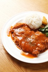 Fork cutlet on a plate