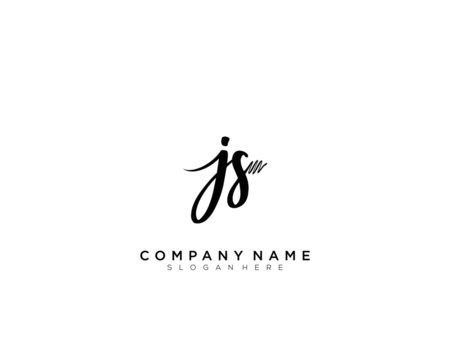 JS Initial Handwriting Logo Template Vector