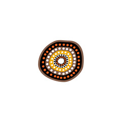 Aboriginal art dots painting icon logo design vector illustration template