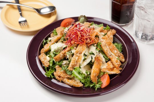 Cajun Chicken Salad on Plate