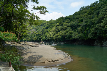 Katsura river and shore with forest