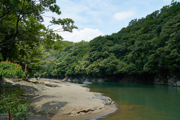 Katsura river and shore with forest