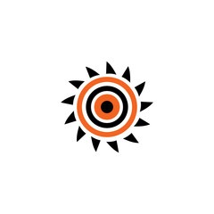 Aboriginal art dots painting icon logo design vector illustration template