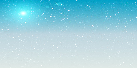 Snow Background. Winter sky. Vector.