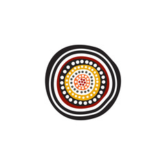 Aboriginal art dots painting icon logo design vector illustration template