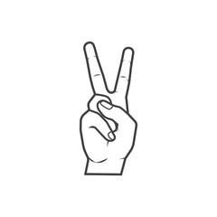vector hand gesture peace sign icon illustration