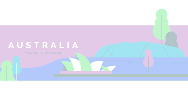 Australia travel and tourism poster design, pastel theme