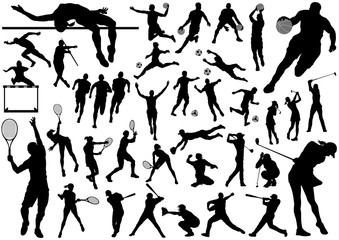 陸上競技 シルエットイラストセット Athletic Wall Mural Athlet Callmetak
