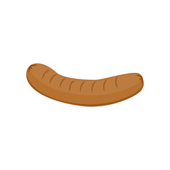 Delicious sausage on white background.Vector illustration.
