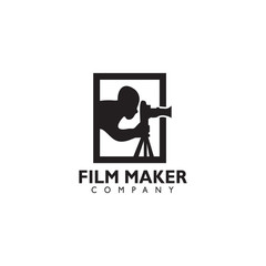 Movie film company logo design template