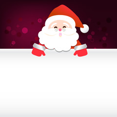 Merry Christmas happy Santa Claus Happy New Year on Red and white snow background