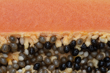 Slices of sweet papaya background, close up
