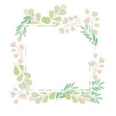 Obraz na płótnie Canvas minimal flat style grass flower spring wreath eps10 vector illustration
