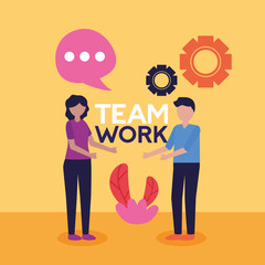 people teamwork flat design image