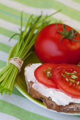 Savoury Snack With Bread And Tomatoes
